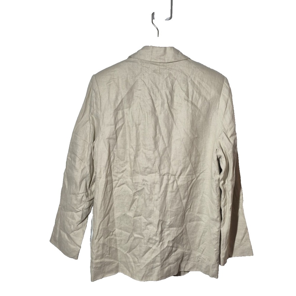 NA-KD Blazer Womens 36 Beige 100% Linen‎ Oversized Tailored NEW